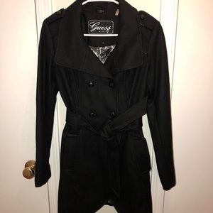 Women’s black long Pea coat size XS
